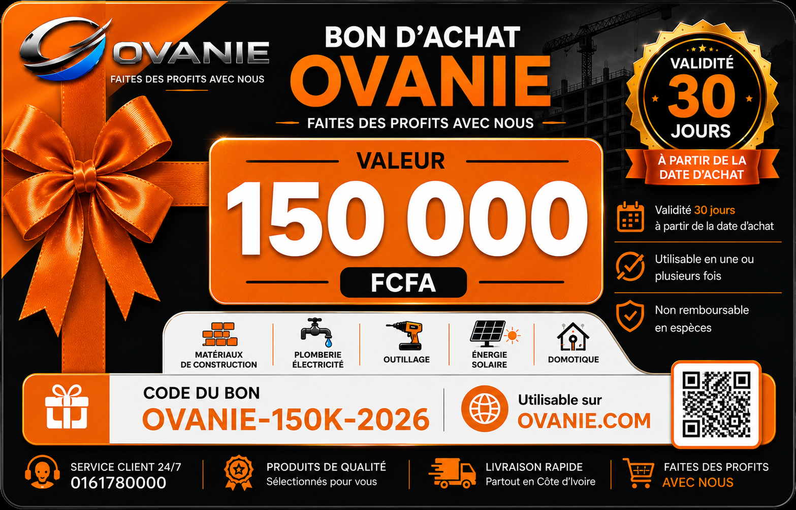 Bon d’Achat OVANIE 150 000 FCFA
