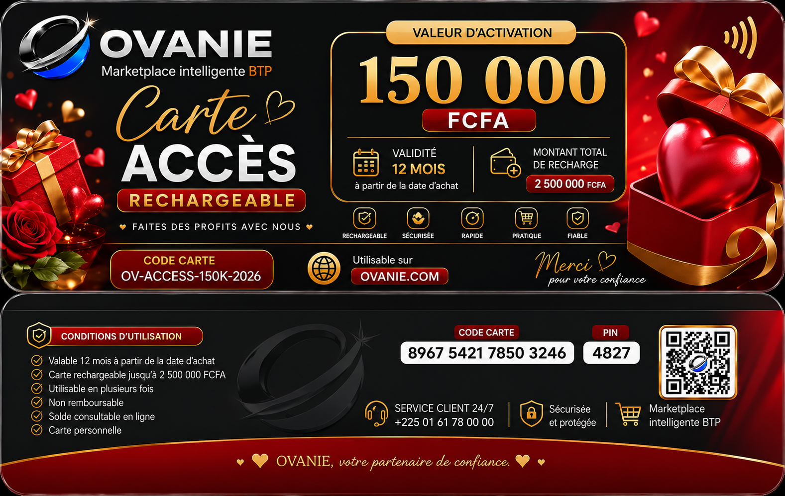 Carte Virtuelle OVANIE ACCÈS